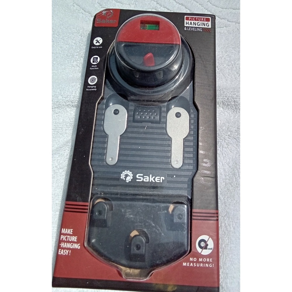 Saker Picture Hanging and Leveling Tool All-in-One Wall Decor Mounting Kit New‎